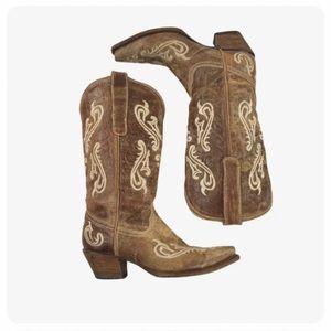 Corral Boots R1974 Honey Cortez Embroidered Cowgirl Western Women’s 9M ~New~